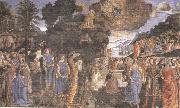 Cosimo Rosselli and Assistants,Moses receiving the Tablets of the Law and Worship of the Golden Calf, Sandro Botticelli